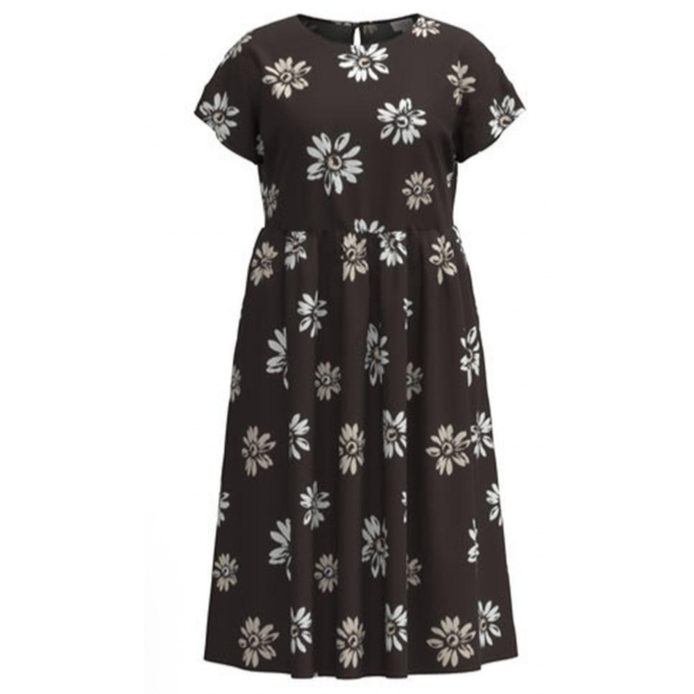 LuLaRoe Womens Dress Size XL Lorene Dolman Midi Brown Daisies Floral Pockets NWT
